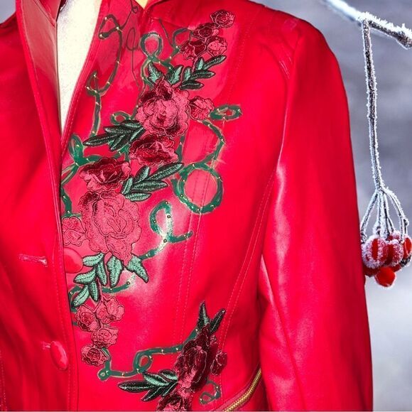 Yijia Meiyi red leather revamped jacket! - Picture 7 of 13